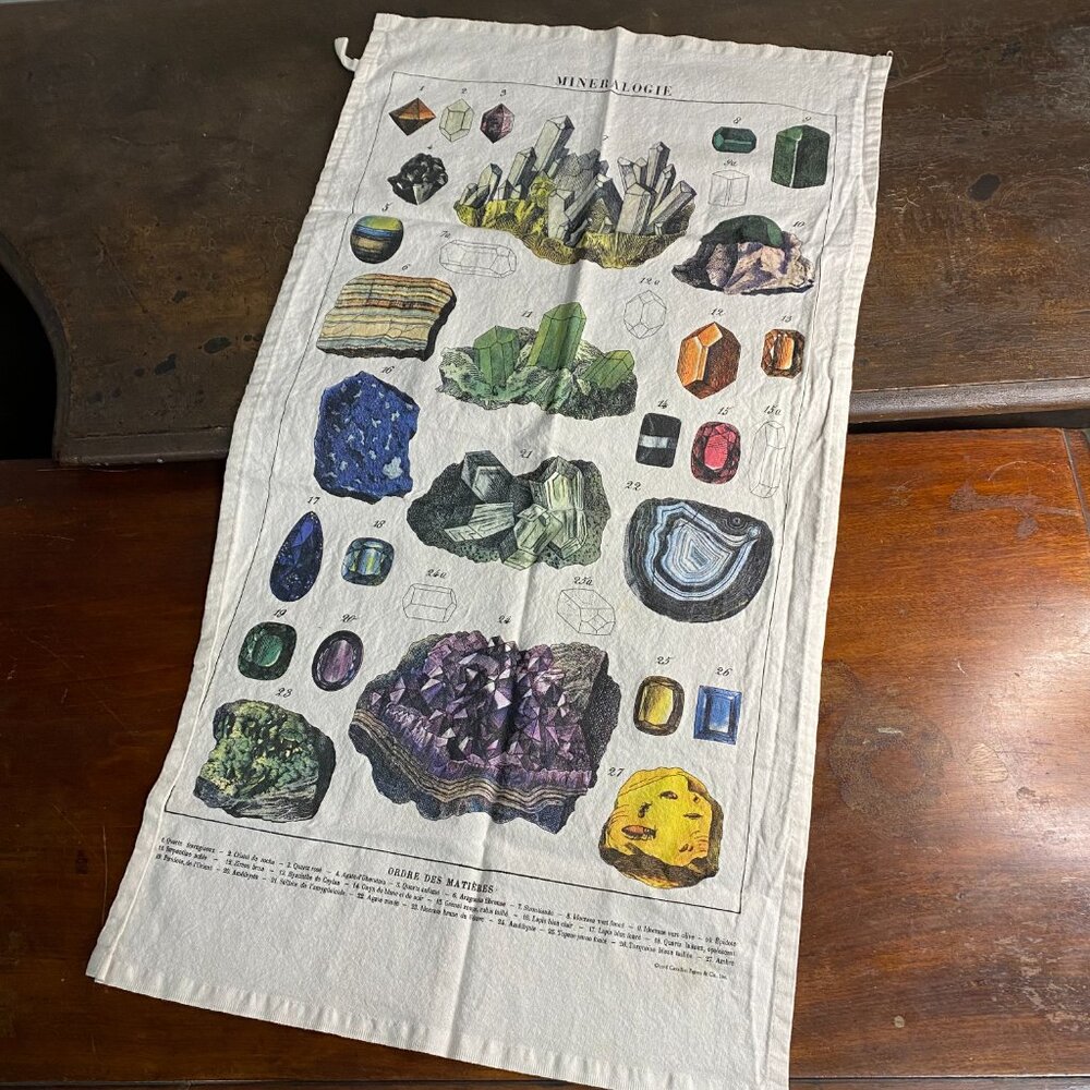 Crystals, Minerals Printed Tapestry Flag, Tea Dish Towel